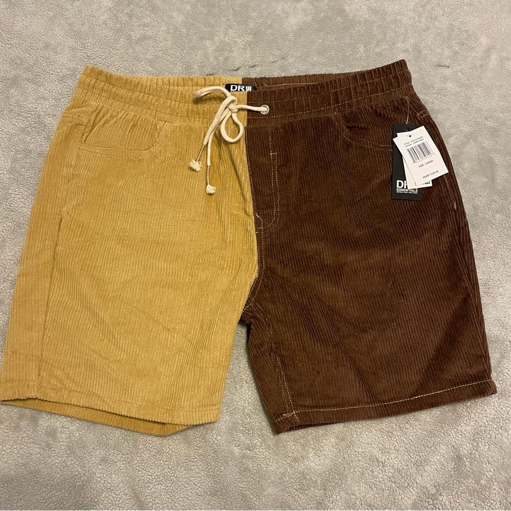 Men’s Two Toned Corduroy Shorts